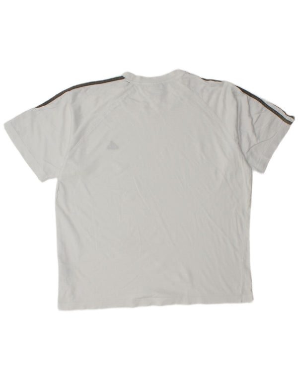 ADIDAS Mens T-Shirt Top Grande Algodão Branco