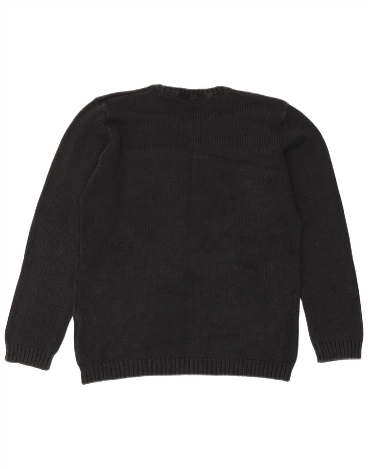 Suéter feminino Marks & Spencer com gola redonda grande, Reino Unido 10 pequeno preto
