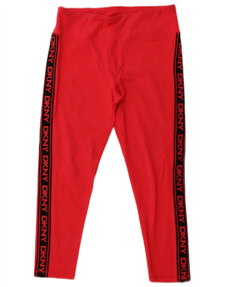 Leggings capri femininas DKNY UK 16 grande algodão colorido rosa