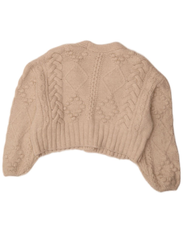 Zara Suéter feminino oversized UK 14 Médio Off White Acrílico