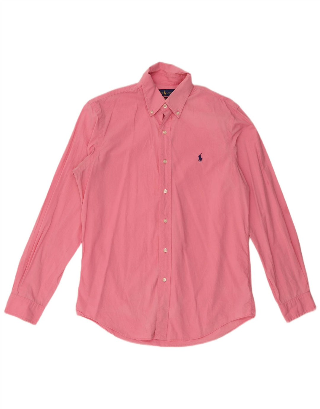 Ralph Lauren Camisa masculina clássica de ajuste pequeno algodão rosa