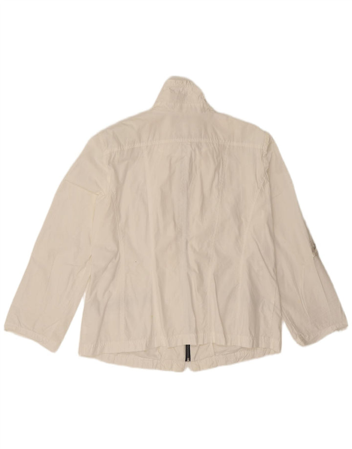 Jaqueta de chuva feminina Canda EU 48 2XL poliéster branco