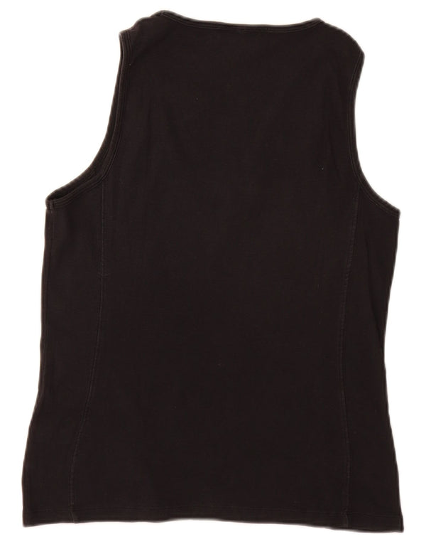 Colete feminino Champion Heritage Fit Top UK 14 grande algodão preto