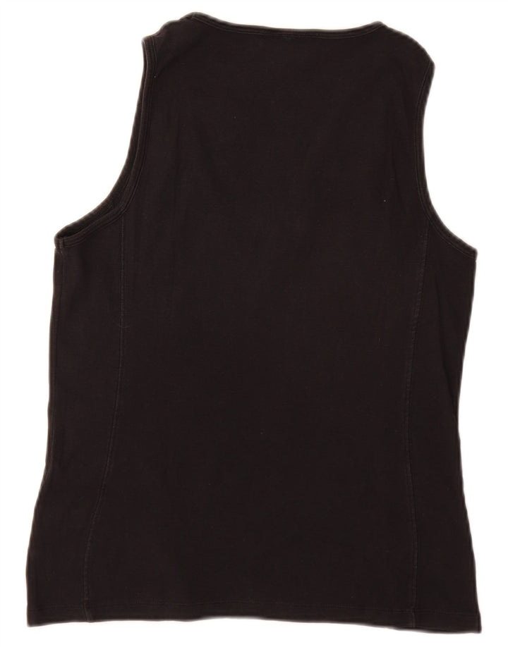 Colete feminino Champion Heritage Fit Top UK 14 grande algodão preto