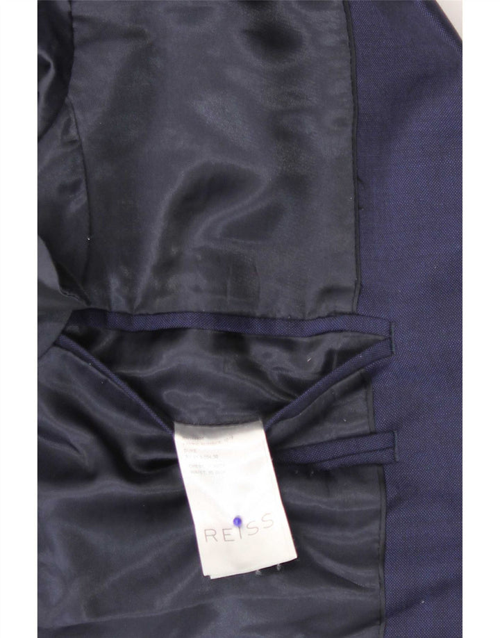 Jaqueta blazer masculina Reiss com 1 botão Reino Unido 36 pequena lã azul marinho