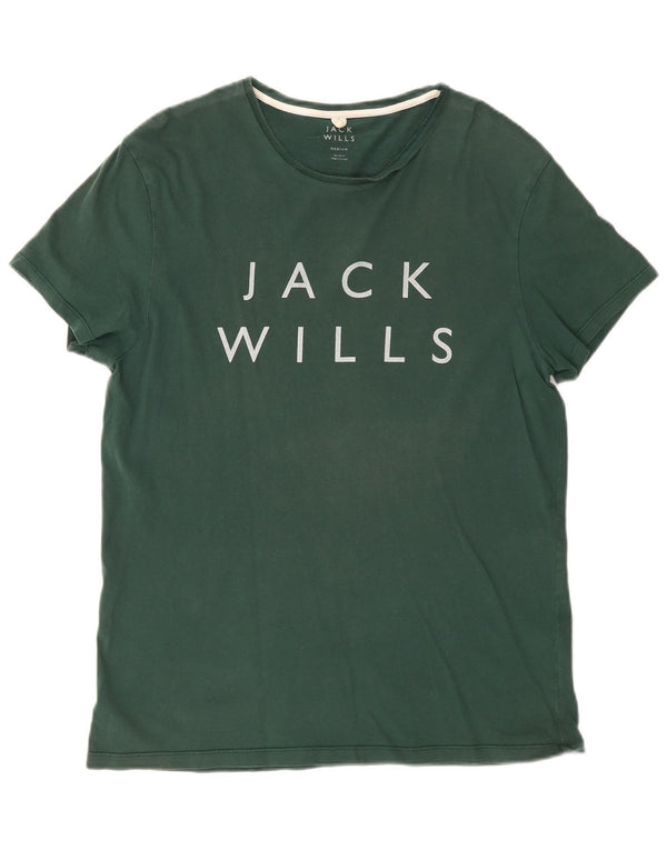 Camiseta gráfica masculina Jack Wills Top médio algodão verde