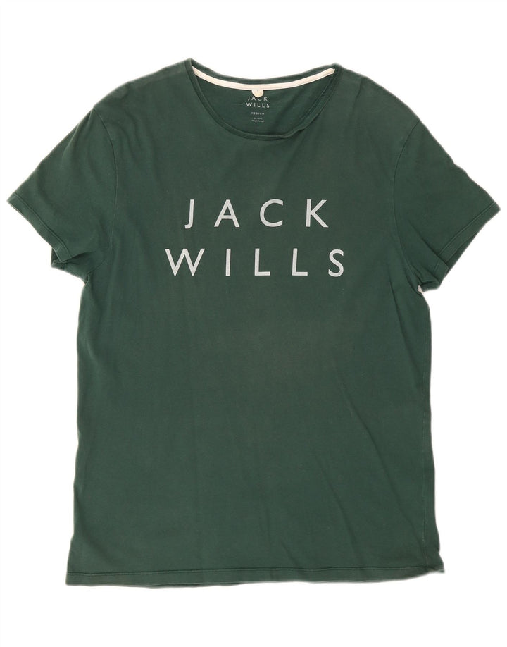 Camiseta gráfica masculina Jack Wills Top médio algodão verde