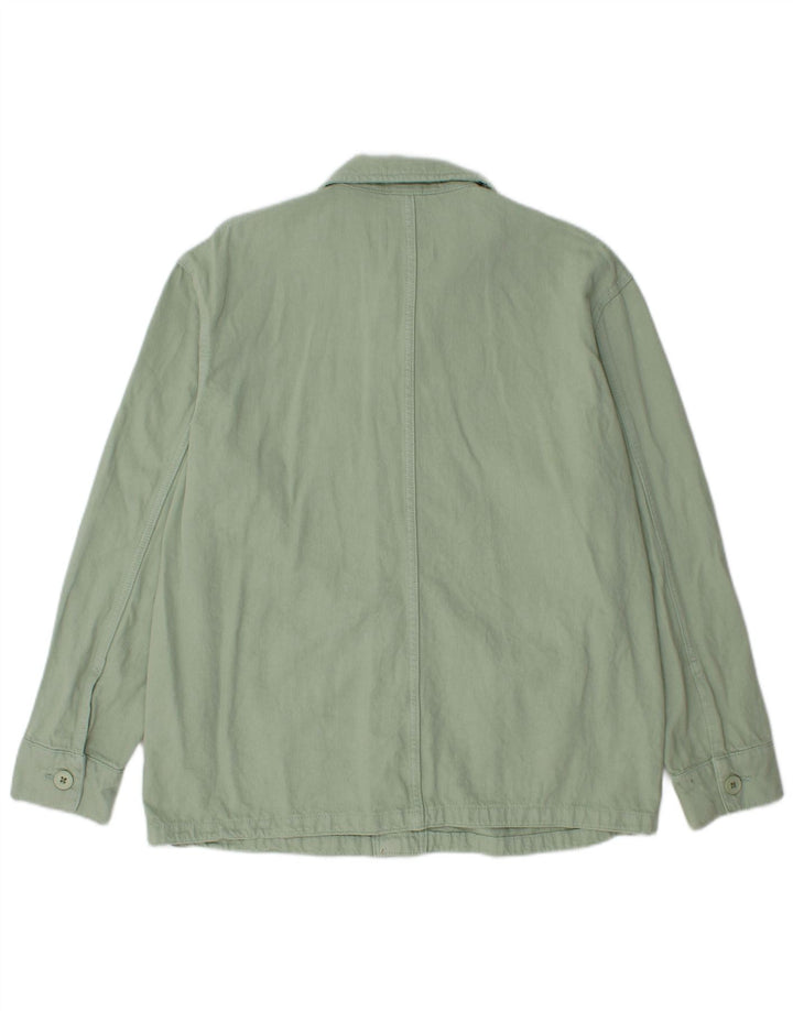 Jaqueta utilitária masculina Zara UK 38 algodão verde médio