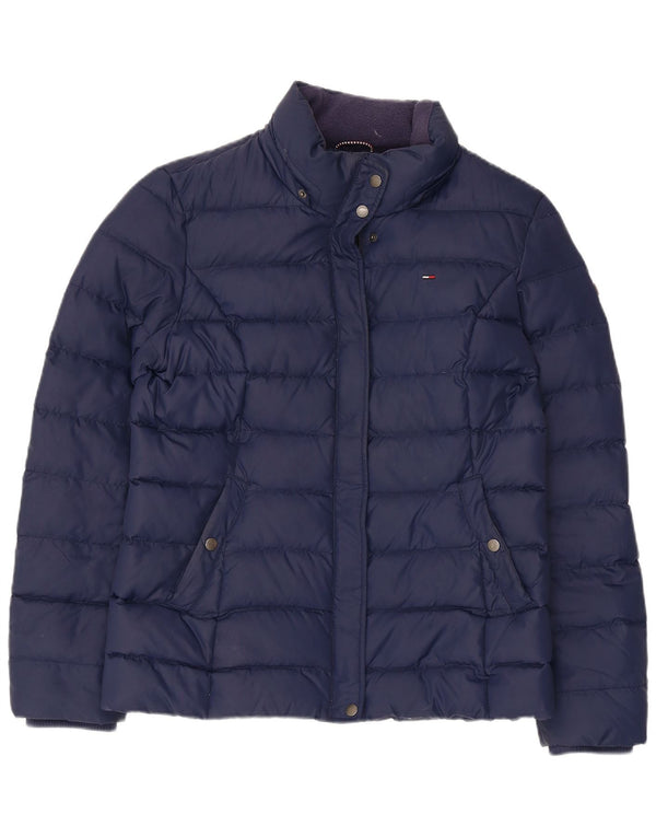Jaqueta acolchoada feminina Tommy Hilfiger Reino Unido 16 grande poliéster azul marinho