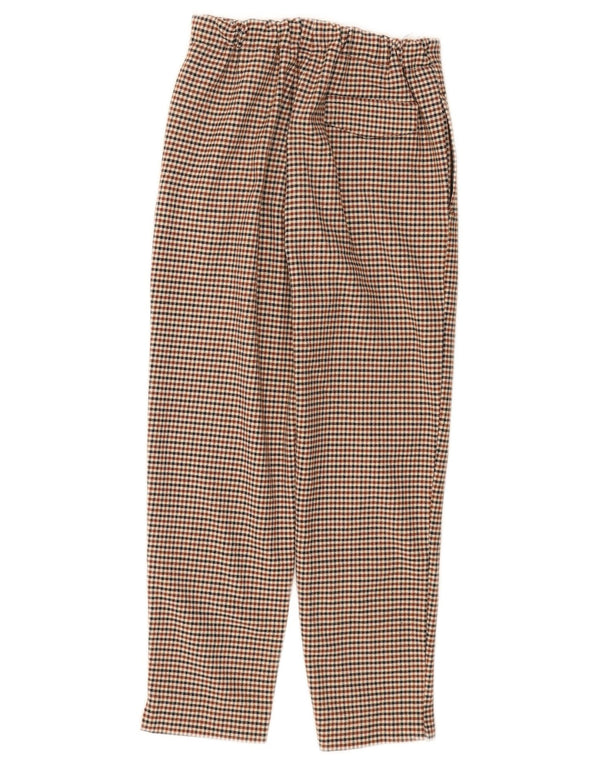 Zara Calças Chino Cônicas Meninas 11-12 Anos W24 L22 Marrom Houndstooth