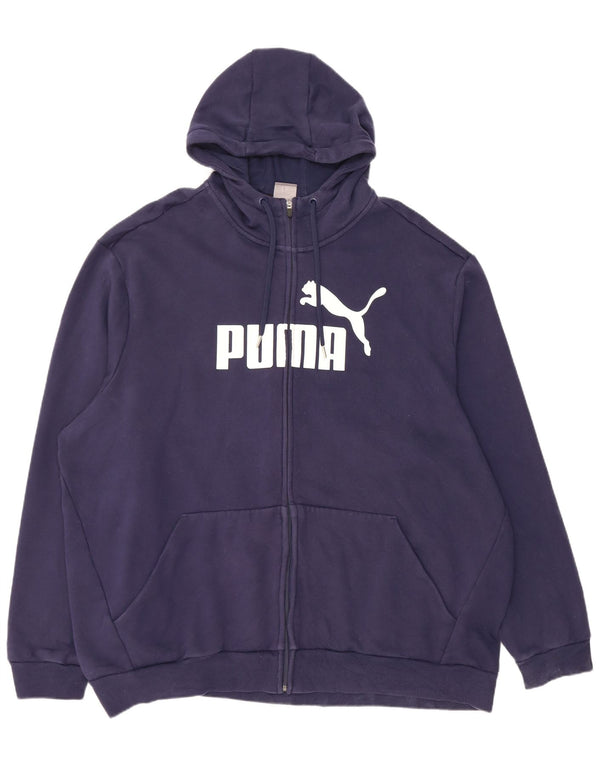 Suéter masculino Puma Graphic Zip com capuz 5XL algodão azul marinho