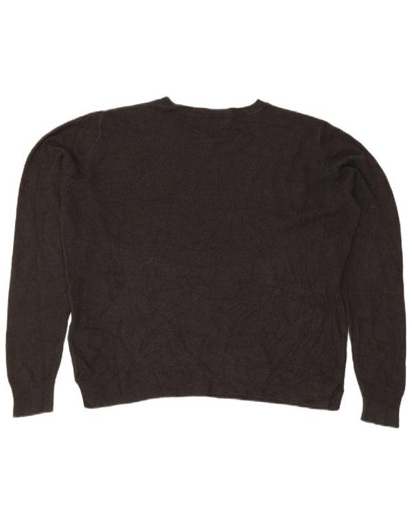 Suéter feminino Marks & Spencer grande com gola redonda Reino Unido 16 grande preto