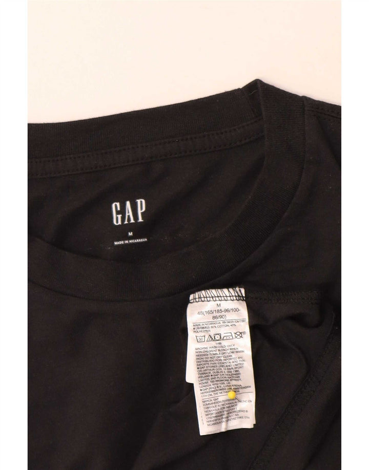 Camiseta masculina gráfica Gap Top médio algodão preto