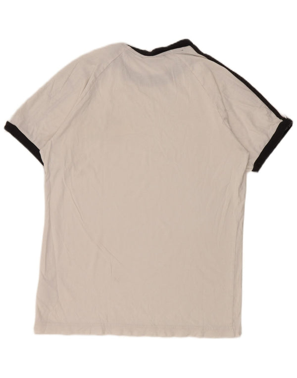 Camiseta masculina Adidas Top médio branco colorblock algodão