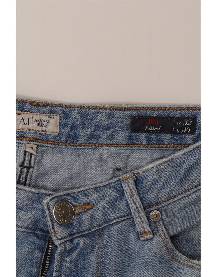 Armani Mens Slim Jeans W32 L30 Azul Algodão