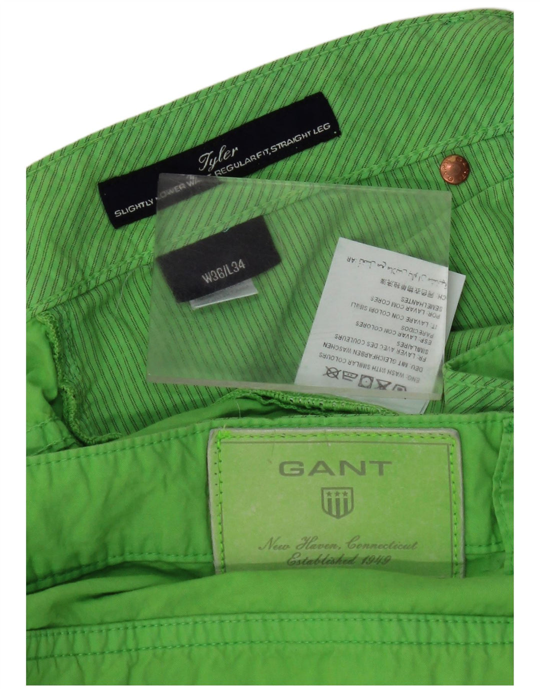 GANT Masculino Tyler Regular Fit Shorts Casual W36 Grande Algodão Verde