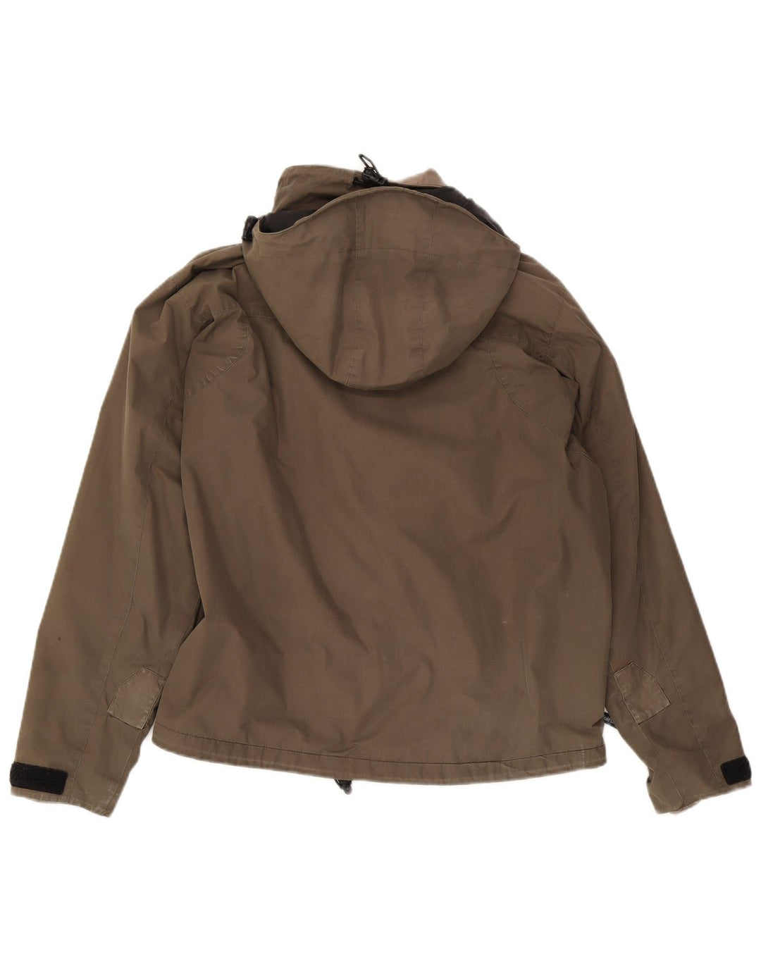 Jaqueta corta-vento masculina Jack Wolfskin com capuz Reino Unido 36/38 bege médio