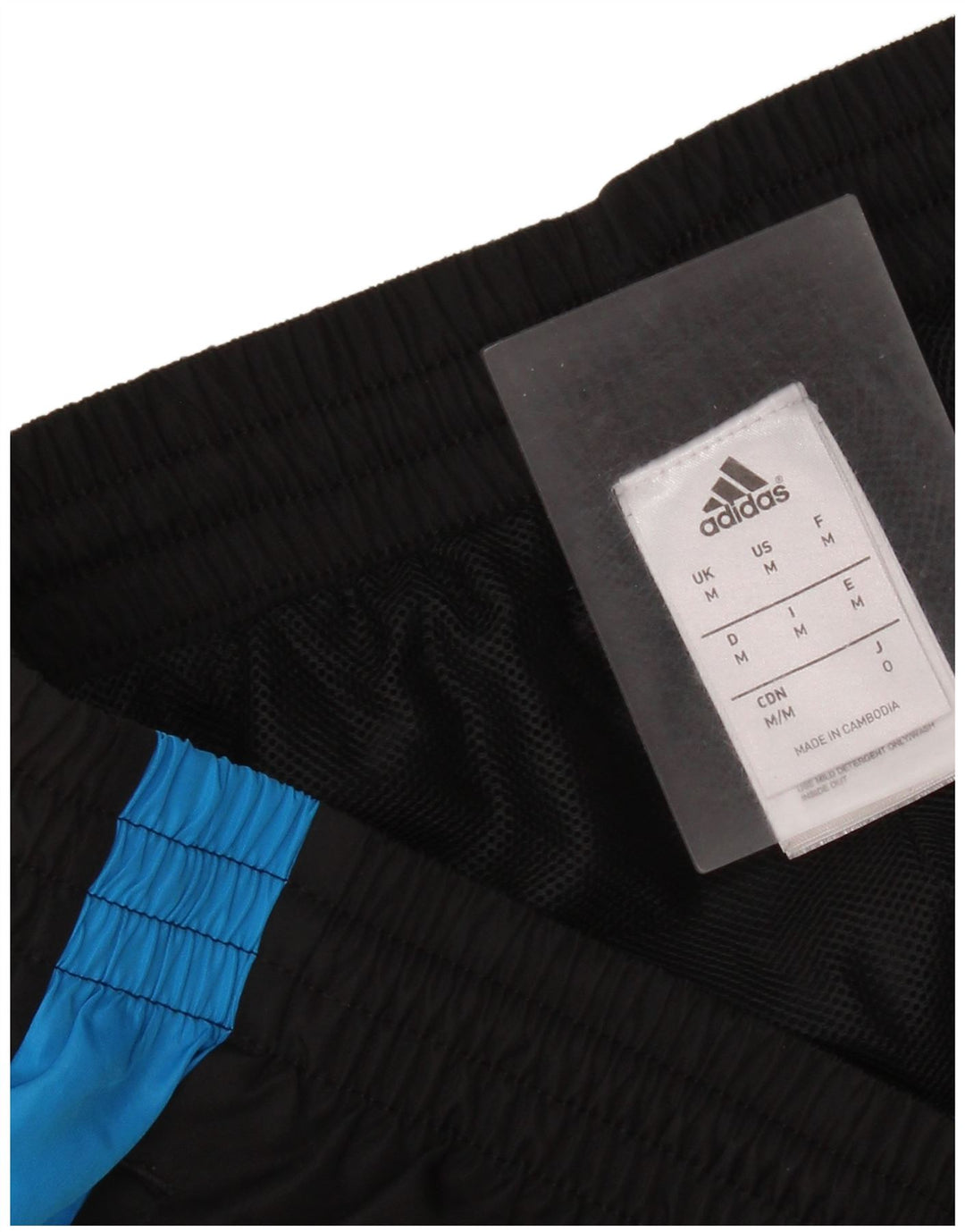 Shorts esportivos masculinos Adidas médio preto colorblock poliéster