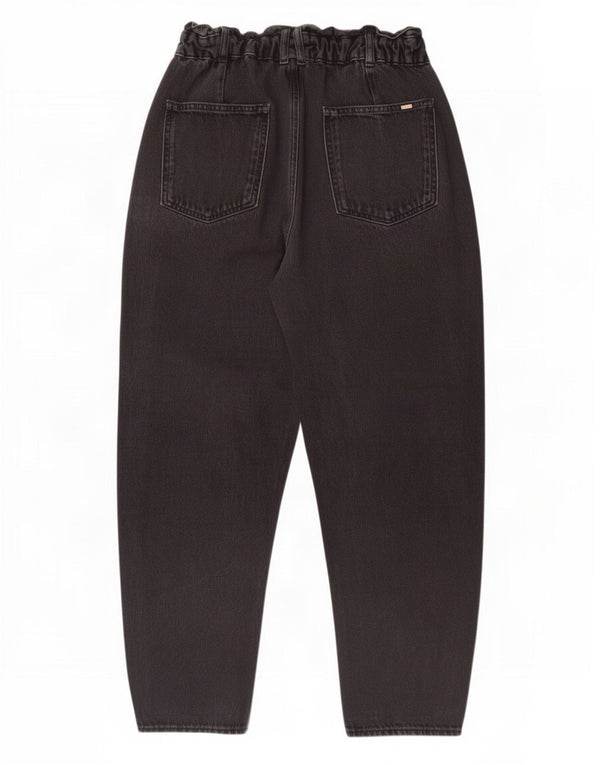 Calça jeans feminina Zara cintura alta cortada UE 38 pequena W28 L25 preta