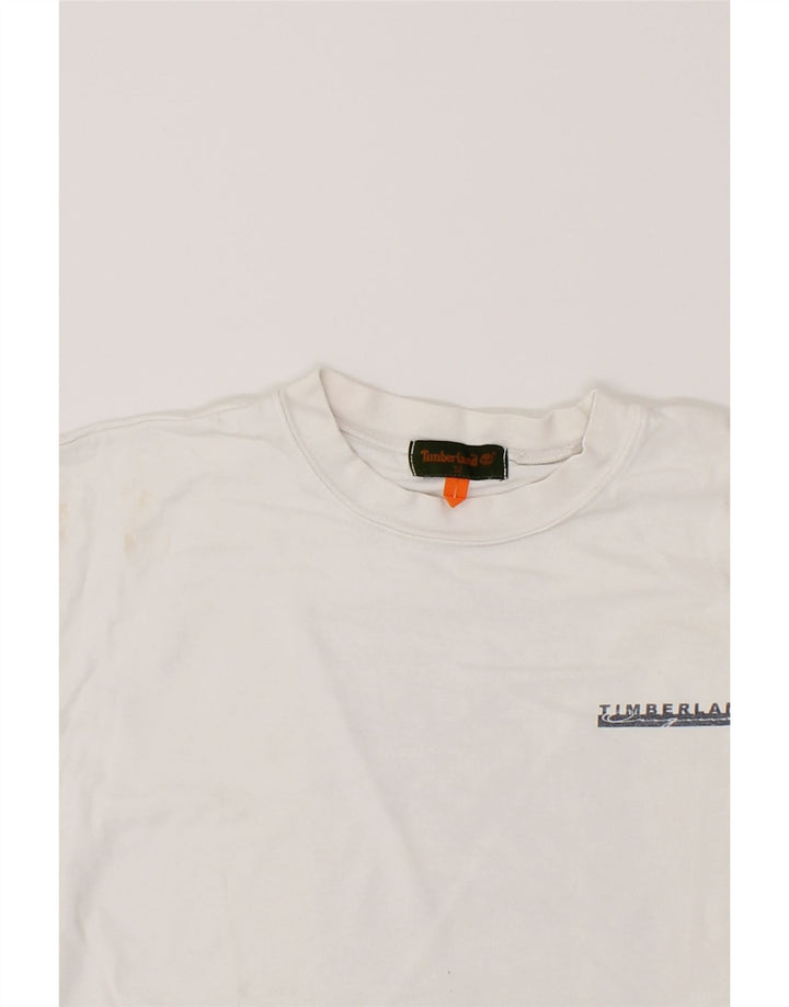 TIMBERLAND Boys Graphic T-Shirt Top 11-12 Years White Cotton Vintage Timberland and Second-Hand Timberland from Messina Hembry 