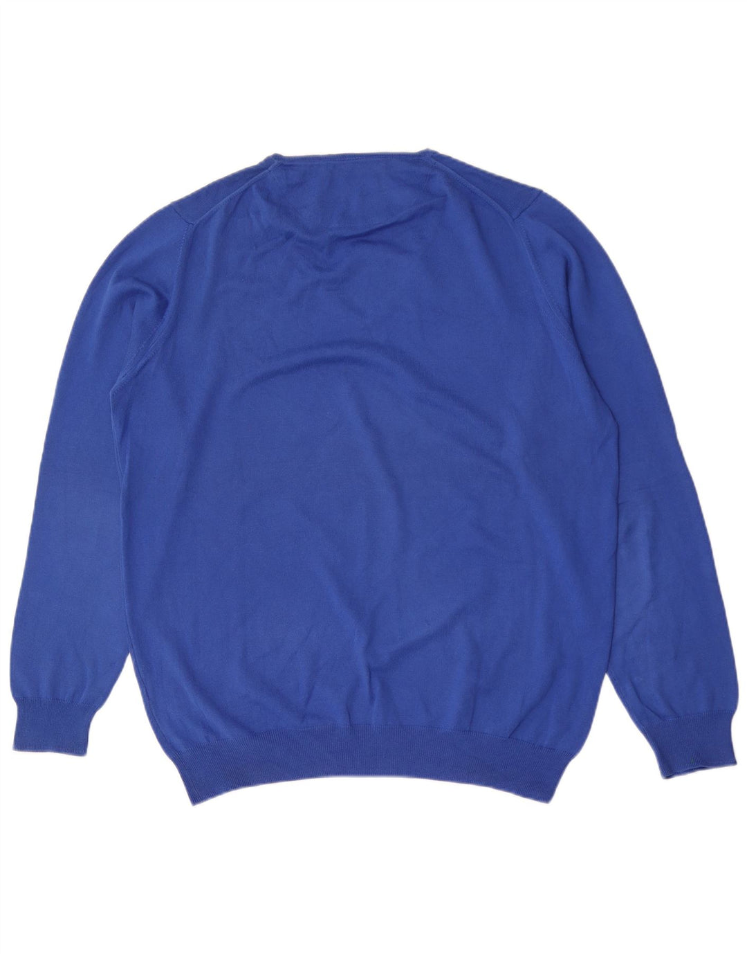 Zara Suéter masculino com decote em V XL algodão azul