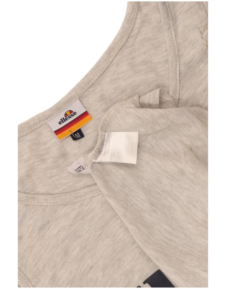 Colete gráfico masculino Ellesse Top cinza médio manchado de algodão