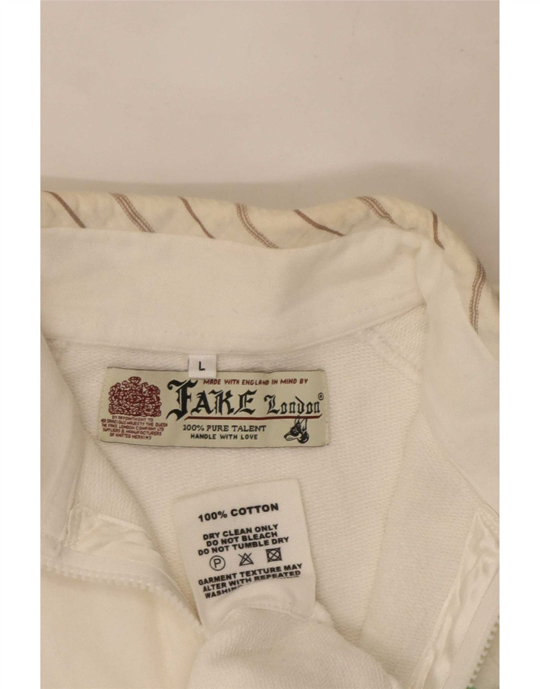 Jaqueta feminina vintage com estampa gráfica UK 16 grande algodão branco