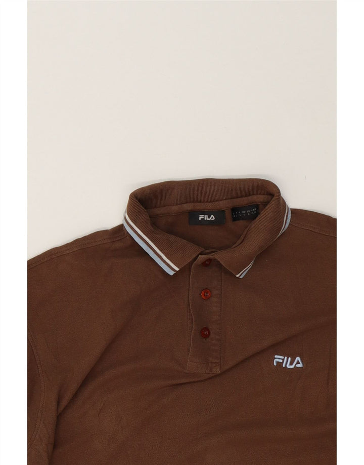 FILA Mens Polo Shirt Large Brown Cotton Vintage Fila and Second-Hand Fila from Messina Hembry 