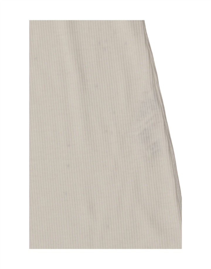 Zara Womens Crop Halter Top UK 12 Médio Algodão Branco