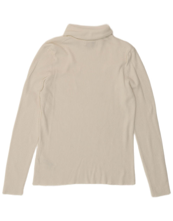 Top feminino Marks & Spencer de manga comprida UK 14 viscose branca média