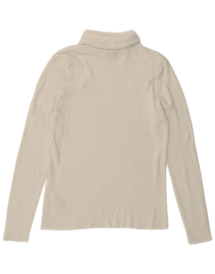 Top feminino Marks & Spencer de manga comprida UK 14 viscose branca média