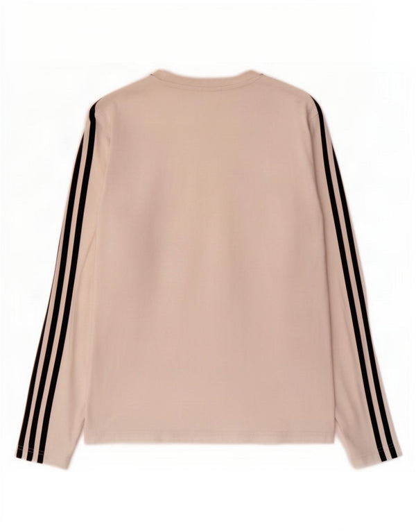 Adidas Womens Top Manga Longa Reino Unido 8/10 Pequeno Algodão Branco