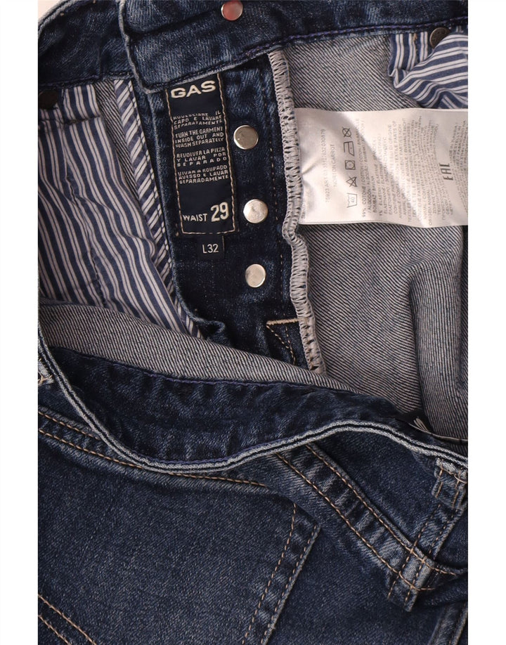 Gas Womens Slim Jeans W29 L32 Azul Algodão