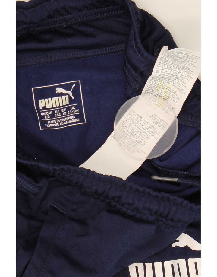 Calças de treino Puma Boys Graphic 11-12 anos azul marinho poliéster