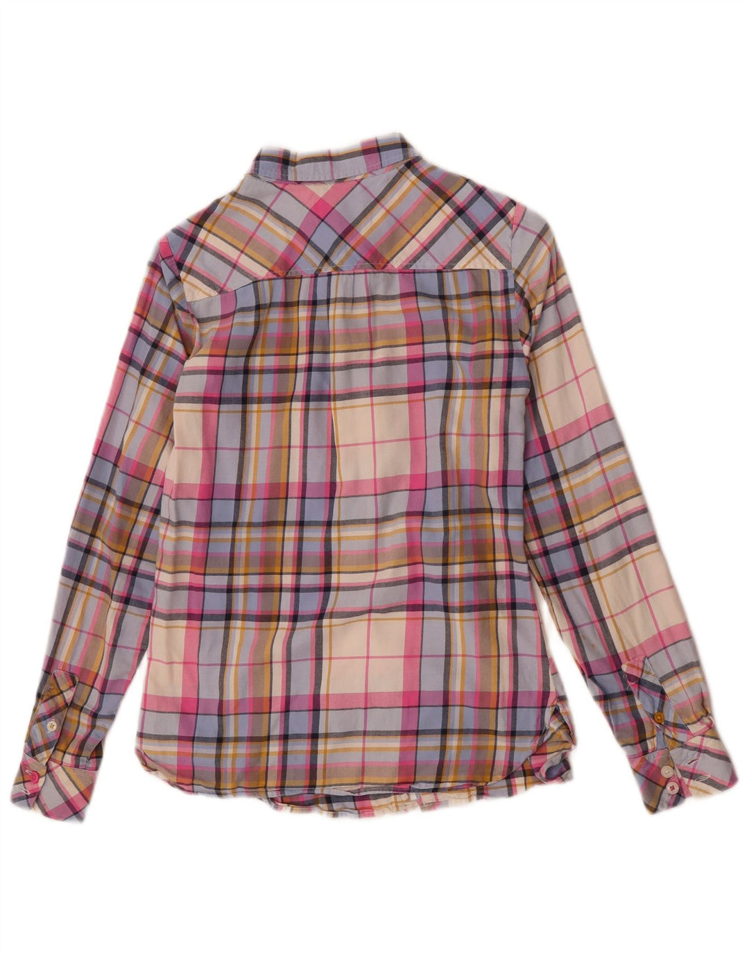 Camisa feminina Joules UK 8 pequena xadrez multicolorida de algodão
