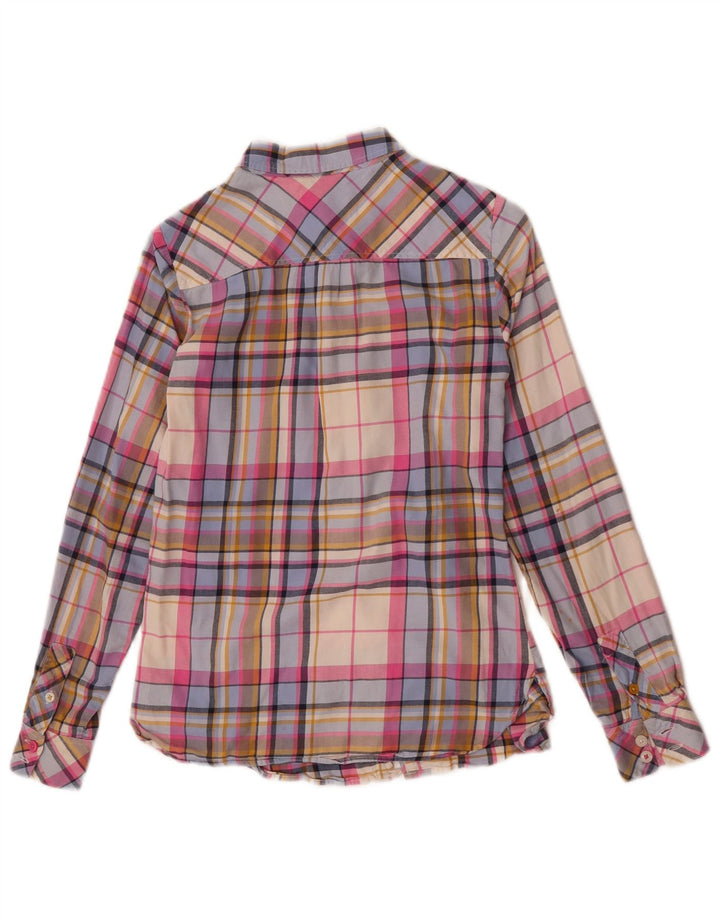 Camisa feminina Joules UK 8 pequena xadrez multicolorida de algodão