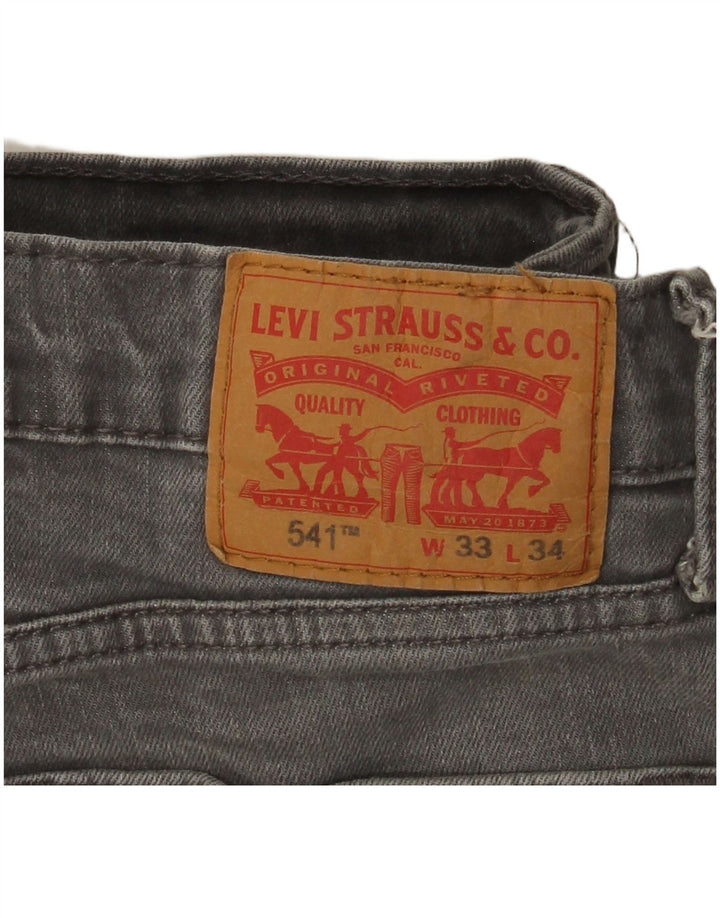 Calça jeans masculina Levi's 541 Tapered W33 L31 cinza algodão