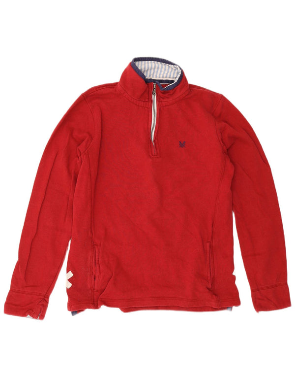 Crew Clothing feminino oversized zip pescoço moletom jumper Reino Unido 12 médio vermelho