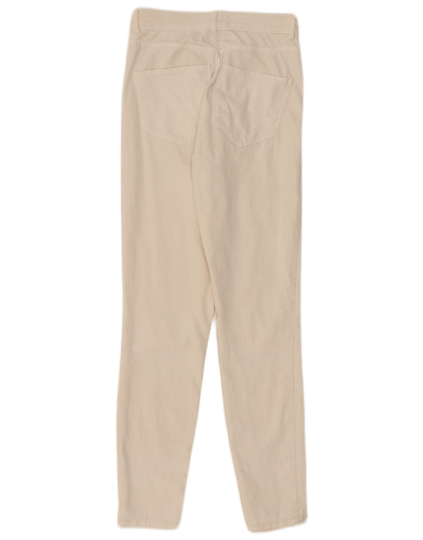 Calça jeans skinny feminina Zara EU 24 2XS W24 L29 algodão branco