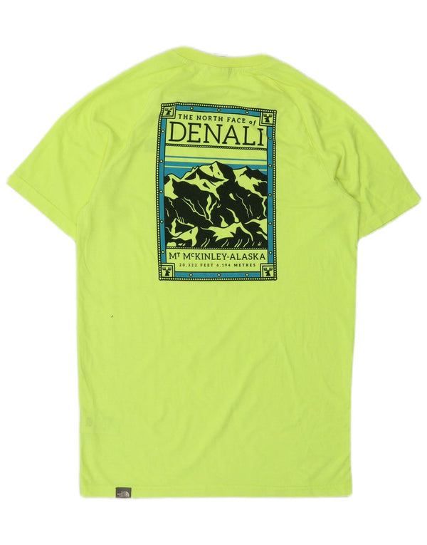 Camiseta gráfica masculina The North Face, top pequeno de algodão verde