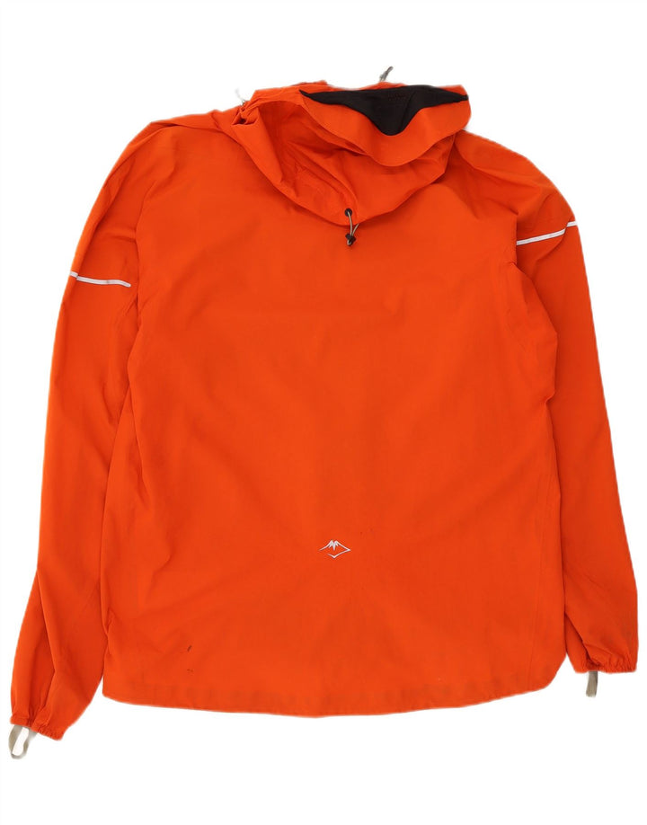 Jaqueta de chuva masculina Asics com capuz UK 38 médio laranja nylon