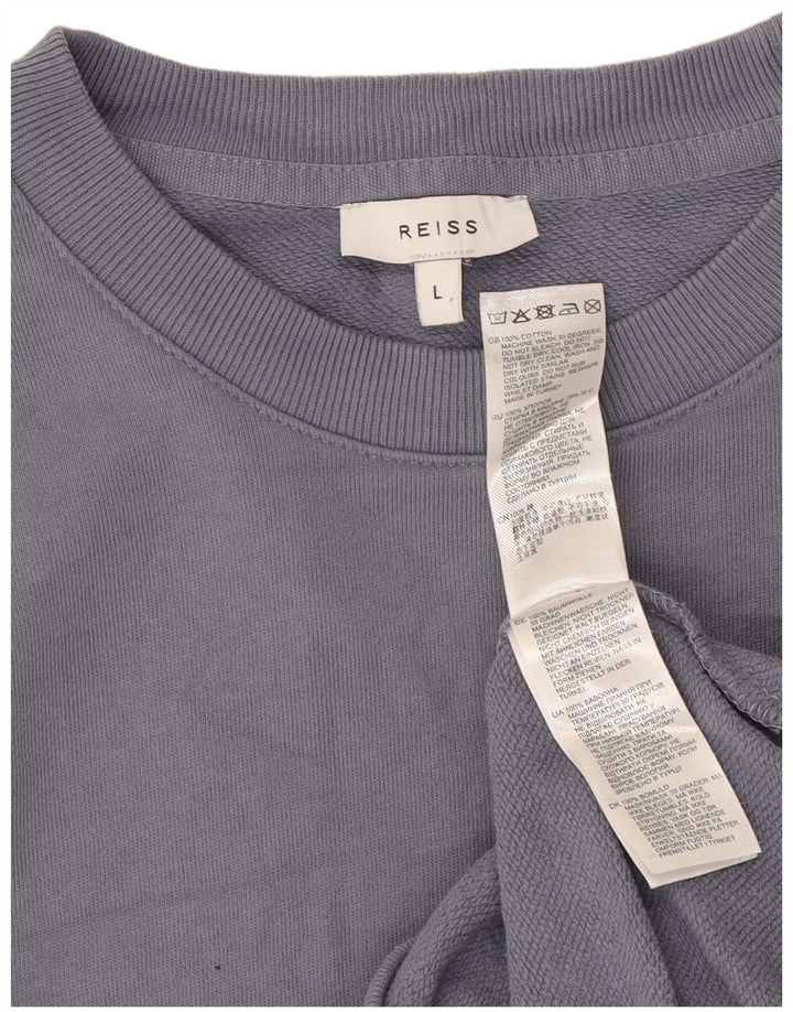 REISS moletom masculino jumper grande algodão azul