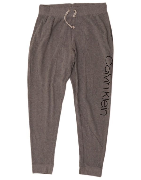 Calvin Klein Womens Graphic Tracksuit Trousers Joggers UK 14 Medium  Grey