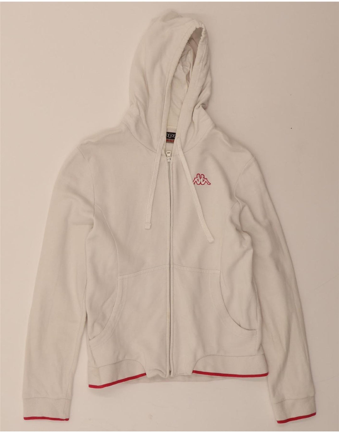 KAPPA Womens Zip Hoodie Sweater UK 18 XL White Cotton Vintage Kappa and Second-Hand Kappa from Messina Hembry 