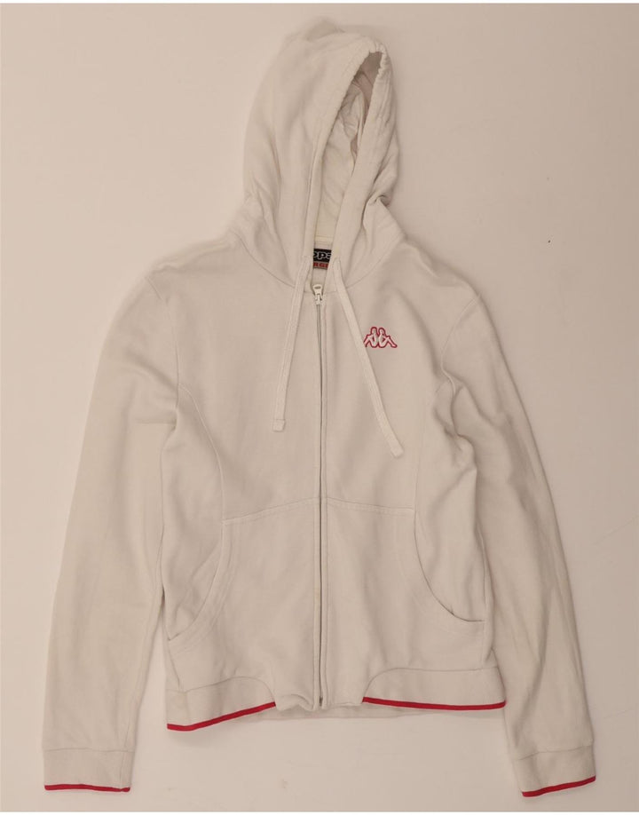 KAPPA Womens Zip Hoodie Sweater UK 18 XL White Cotton Vintage Kappa and Second-Hand Kappa from Messina Hembry 