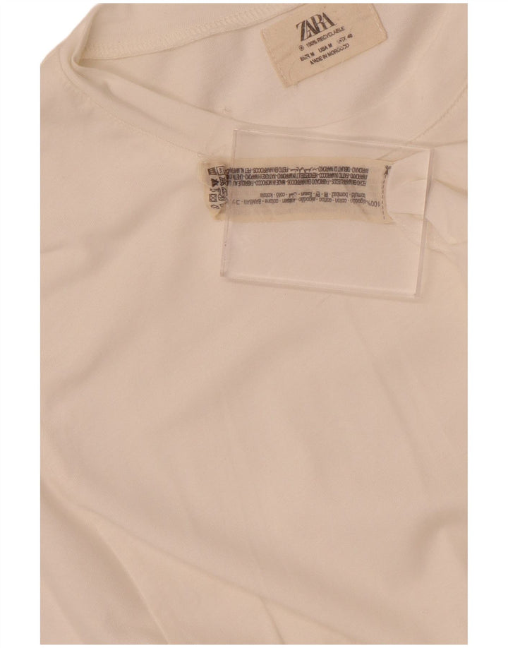 Camiseta masculina Zara Top médio algodão branco