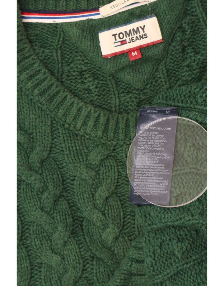 Suéter masculino Tommy Hilfiger Regular Fit com gola redonda, verde médio