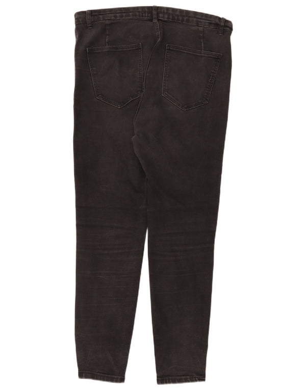 Zara Jeans Slim Feminino EU 46 2XL W36 L28 Algodão Preto