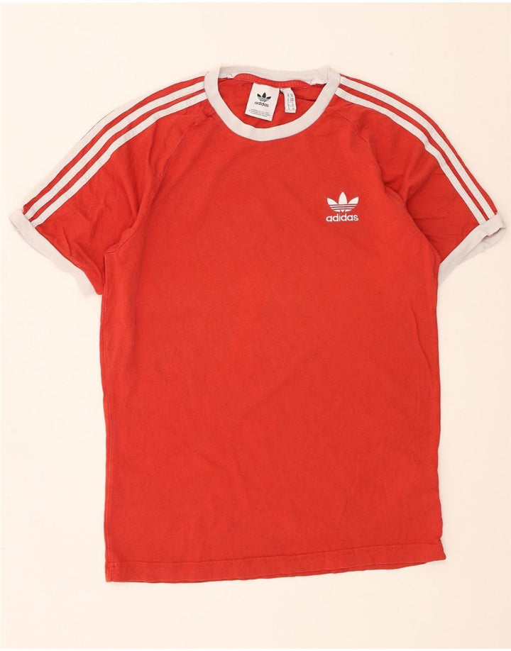 Adidas Mens Camiseta Top Médio Algodão Vermelho
