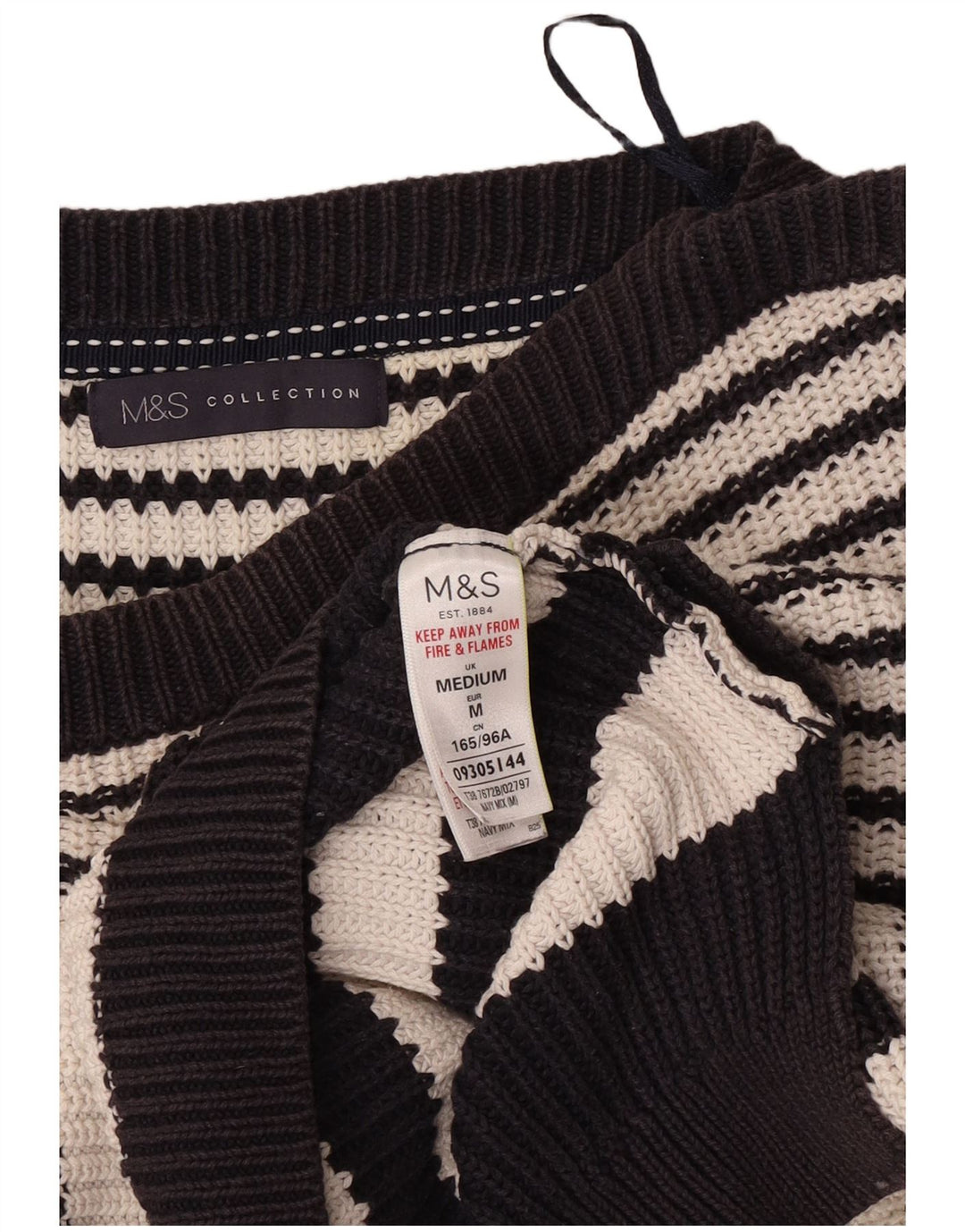 Suéter feminino Marks & Spencer com gola canoa Reino Unido 14 médio azul marinho